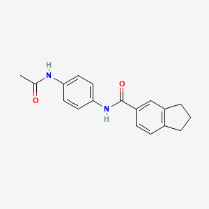 molecular formula C18H18N2O2 B7467926 N-(4-acetamidophenyl)-2,3-dihydro-1H-indene-5-carboxamide 