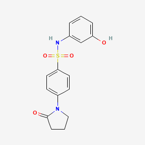 molecular formula C16H16N2O4S B7467930 N-(3-hydroxyphenyl)-4-(2-oxopyrrolidin-1-yl)benzenesulfonamide 