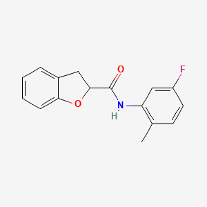 molecular formula C16H14FNO2 B7467943 N-(5-fluoro-2-methylphenyl)-2,3-dihydro-1-benzofuran-2-carboxamide 