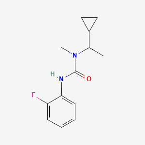 molecular formula C13H17FN2O B7467976 1-(1-Cyclopropylethyl)-3-(2-fluorophenyl)-1-methylurea 
