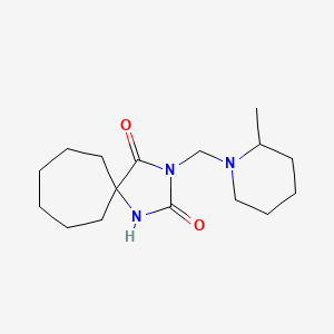 molecular formula C16H27N3O2 B7467981 3-[(2-Methylpiperidin-1-yl)methyl]-1,3-diazaspiro[4.6]undecane-2,4-dione 