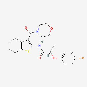 molecular formula C22H25BrN2O4S B7468004 2-(4-bromophenoxy)-N-[3-(morpholine-4-carbonyl)-4,5,6,7-tetrahydro-1-benzothiophen-2-yl]propanamide 