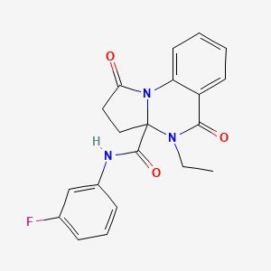 molecular formula C20H18FN3O3 B7468011 4-ethyl-N-(3-fluorophenyl)-1,5-dioxo-2,3-dihydropyrrolo[1,2-a]quinazoline-3a-carboxamide 
