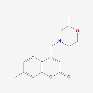 molecular formula C16H19NO3 B7468019 7-Methyl-4-[(2-methylmorpholin-4-yl)methyl]chromen-2-one 