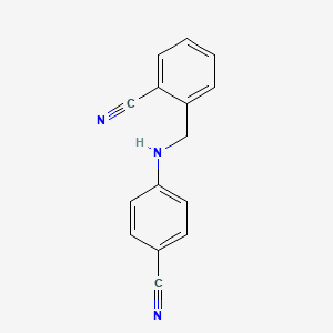 molecular formula C15H11N3 B7468035 2-[(4-Cyanoanilino)methyl]benzonitrile 
