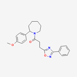 molecular formula C24H27N3O3 B7468055 1-[2-(4-Methoxyphenyl)azepan-1-yl]-3-(3-phenyl-1,2,4-oxadiazol-5-yl)propan-1-one 
