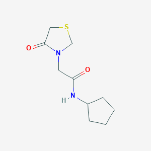 molecular formula C10H16N2O2S B7468062 N-cyclopentyl-2-(4-oxo-1,3-thiazolidin-3-yl)acetamide 