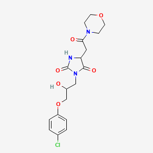 molecular formula C18H22ClN3O6 B7468081 3-[3-(4-Chlorophenoxy)-2-hydroxypropyl]-5-(2-morpholin-4-yl-2-oxoethyl)imidazolidine-2,4-dione 