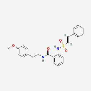 molecular formula C24H24N2O4S B7468118 N-[2-(4-methoxyphenyl)ethyl]-2-[[(E)-2-phenylethenyl]sulfonylamino]benzamide 