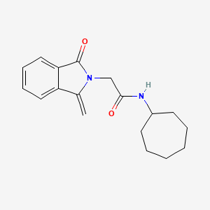 molecular formula C18H22N2O2 B7468122 N-cycloheptyl-2-(1-methylidene-3-oxoisoindol-2-yl)acetamide 