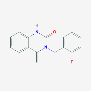 molecular formula C16H13FN2O B7468132 3-[(2-fluorophenyl)methyl]-4-methylidene-1H-quinazolin-2-one 