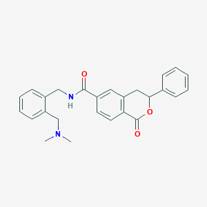 molecular formula C26H26N2O3 B7468154 N-[[2-[(dimethylamino)methyl]phenyl]methyl]-1-oxo-3-phenyl-3,4-dihydroisochromene-6-carboxamide 