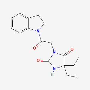 molecular formula C17H21N3O3 B7468169 3-[2-(2,3-Dihydroindol-1-yl)-2-oxoethyl]-5,5-diethylimidazolidine-2,4-dione 