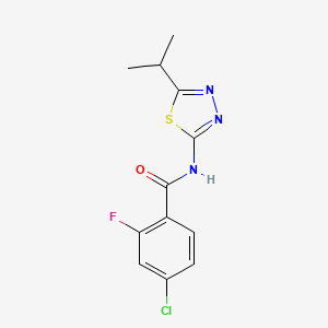 molecular formula C12H11ClFN3OS B7468175 4-chloro-2-fluoro-N-(5-propan-2-yl-1,3,4-thiadiazol-2-yl)benzamide 