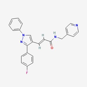 molecular formula C24H19FN4O B7468204 (E)-3-[3-(4-fluorophenyl)-1-phenylpyrazol-4-yl]-N-(pyridin-4-ylmethyl)prop-2-enamide 