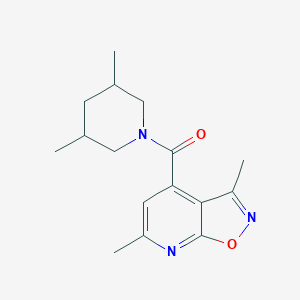 molecular formula C16H21N3O2 B7468238 (3,6-Dimethyl-[1,2]oxazolo[5,4-b]pyridin-4-yl)-(3,5-dimethylpiperidin-1-yl)methanone 