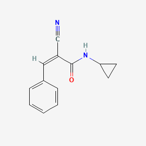 molecular formula C13H12N2O B7468241 2-cyano-N-cyclopropyl-3-phenylprop-2-enamide 
