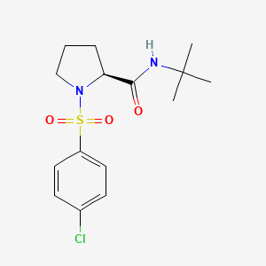 molecular formula C15H21ClN2O3S B7468242 (2S)-N-tert-butyl-1-(4-chlorophenyl)sulfonylpyrrolidine-2-carboxamide 