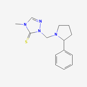 molecular formula C14H18N4S B7468256 4-Methyl-2-[(2-phenylpyrrolidin-1-yl)methyl]-1,2,4-triazole-3-thione 