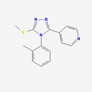 molecular formula C15H14N4S B7468285 4-[4-(2-Methylphenyl)-5-methylsulfanyl-1,2,4-triazol-3-yl]pyridine 