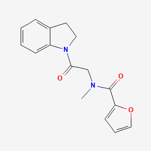 molecular formula C16H16N2O3 B7468293 N-[2-(2,3-dihydroindol-1-yl)-2-oxoethyl]-N-methylfuran-2-carboxamide 