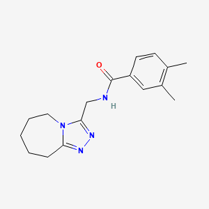 molecular formula C17H22N4O B7468310 3,4-dimethyl-N-(6,7,8,9-tetrahydro-5H-[1,2,4]triazolo[4,3-a]azepin-3-ylmethyl)benzamide 