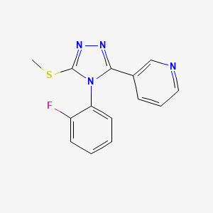 molecular formula C14H11FN4S B7468331 3-[4-(2-Fluorophenyl)-5-methylsulfanyl-1,2,4-triazol-3-yl]pyridine 