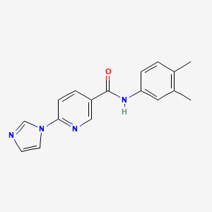molecular formula C17H16N4O B7468336 N-(3,4-dimethylphenyl)-6-imidazol-1-ylpyridine-3-carboxamide 