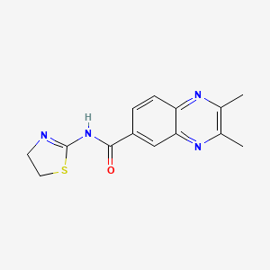 molecular formula C14H14N4OS B7468360 N-(4,5-dihydro-1,3-thiazol-2-yl)-2,3-dimethylquinoxaline-6-carboxamide 