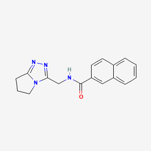 molecular formula C17H16N4O B7468377 N-(6,7-dihydro-5H-pyrrolo[2,1-c][1,2,4]triazol-3-ylmethyl)naphthalene-2-carboxamide 