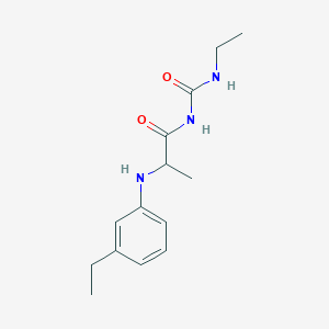 molecular formula C14H21N3O2 B7468393 2-(3-ethylanilino)-N-(ethylcarbamoyl)propanamide 