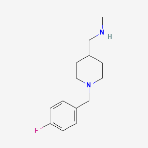 molecular formula C14H21FN2 B7468422 1-[1-[(4-fluorophenyl)methyl]piperidin-4-yl]-N-methylmethanamine 