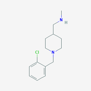 molecular formula C14H21ClN2 B7468424 1-[1-[(2-chlorophenyl)methyl]piperidin-4-yl]-N-methylmethanamine 