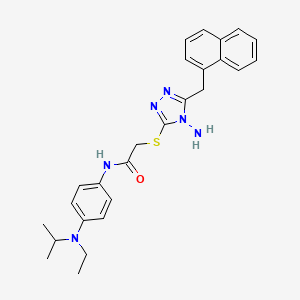 2-[[4-amino-5-(naphthalen-1-ylmethyl)-1,2,4-triazol-3-yl]sulfanyl]-N-[4-[ethyl(propan-2-yl)amino]phenyl]acetamide