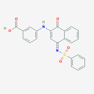 molecular formula C23H16N2O5S B7468491 3-[[(4Z)-4-(benzenesulfonylimino)-1-oxonaphthalen-2-yl]amino]benzoic acid 