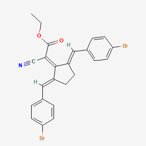 molecular formula C24H19Br2NO2 B7468495 ethyl 2-[(2E,5E)-2,5-bis[(4-bromophenyl)methylidene]cyclopentylidene]-2-cyanoacetate 