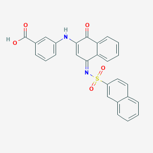 3-[[(4Z)-4-naphthalen-2-ylsulfonylimino-1-oxonaphthalen-2-yl]amino]benzoic acid