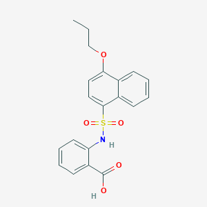 molecular formula C20H19NO5S B7468520 2-[(4-Propoxynaphthalen-1-yl)sulfonylamino]benzoic acid 