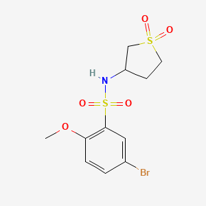 molecular formula C11H14BrNO5S2 B7468529 5-bromo-N-(1,1-dioxidotetrahydrothiophen-3-yl)-2-methoxybenzenesulfonamide 