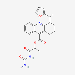 [1-(methylcarbamoylamino)-1-oxopropan-2-yl] (4Z)-4-(furan-2-ylmethylidene)-2,3-dihydro-1H-acridine-9-carboxylate