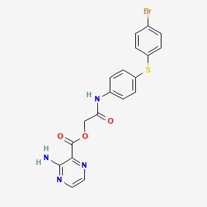 molecular formula C19H15BrN4O3S B7468560 [2-[4-(4-Bromophenyl)sulfanylanilino]-2-oxoethyl] 3-aminopyrazine-2-carboxylate 