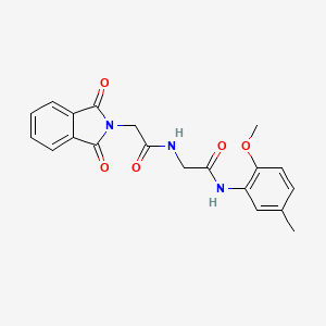 molecular formula C20H19N3O5 B7468570 2-[[2-(1,3-dioxoisoindol-2-yl)acetyl]amino]-N-(2-methoxy-5-methylphenyl)acetamide 