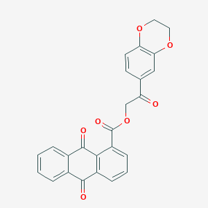 molecular formula C25H16O7 B7468574 [2-(2,3-Dihydro-1,4-benzodioxin-6-yl)-2-oxoethyl] 9,10-dioxoanthracene-1-carboxylate 