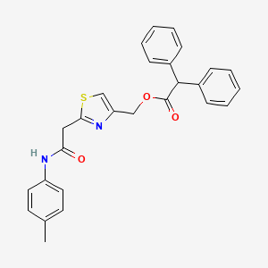 molecular formula C27H24N2O3S B7468586 [2-[2-(4-Methylanilino)-2-oxoethyl]-1,3-thiazol-4-yl]methyl 2,2-diphenylacetate 