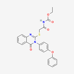 ethyl N-[2-[4-oxo-3-(4-phenoxyphenyl)quinazolin-2-yl]sulfanylacetyl]carbamate