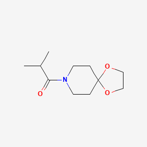molecular formula C11H19NO3 B7468607 1-(1,4-Dioxa-8-azaspiro[4.5]decan-8-yl)-2-methylpropan-1-one 