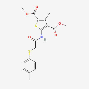 molecular formula C18H19NO5S2 B7468629 Dimethyl 3-methyl-5-[[2-(4-methylphenyl)sulfanylacetyl]amino]thiophene-2,4-dicarboxylate 