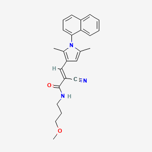 molecular formula C24H25N3O2 B7468660 2-cyano-3-[2,5-dimethyl-1-(naphthalen-1-yl)-1H-pyrrol-3-yl]-N-(3-methoxypropyl)prop-2-enamide 