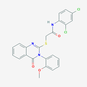 molecular formula C23H17Cl2N3O3S B7468711 N-(2,4-dichlorophenyl)-2-[3-(2-methoxyphenyl)-4-oxoquinazolin-2-yl]sulfanylacetamide 