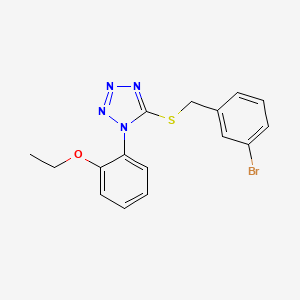 molecular formula C16H15BrN4OS B7468723 5-[(3-Bromophenyl)methylsulfanyl]-1-(2-ethoxyphenyl)tetrazole 